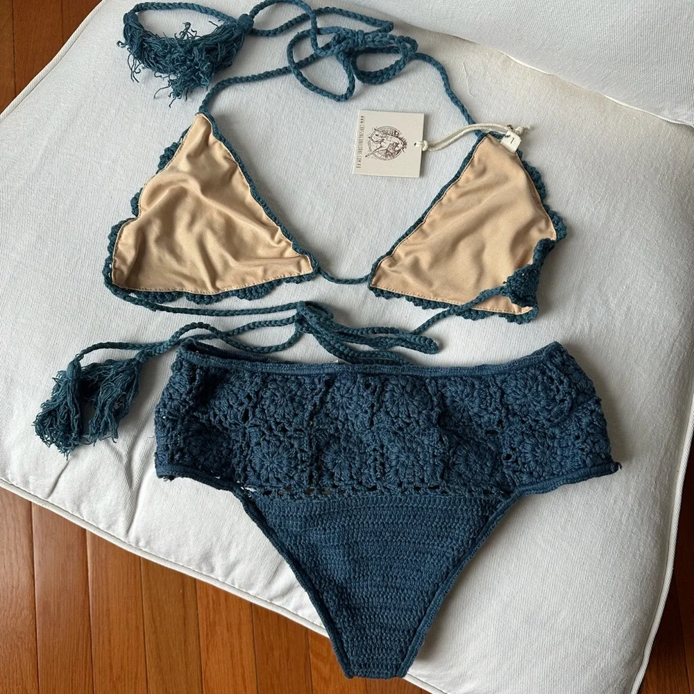 Chasing Unicorns Blue Crochet Swimwear - Picture 3 of 5